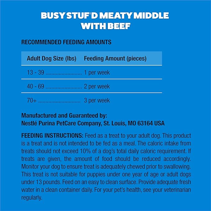 Busy Purina Stuf’d Medium Long Lasting Dog Chews - 15 ct. Pouch (Pack of 2)