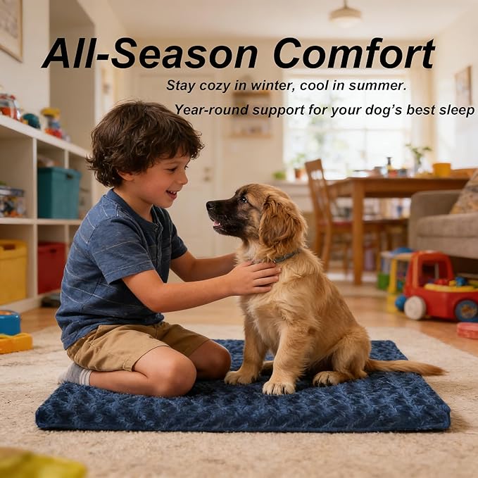 Dog Bed Mat - Reversible Dog Crate Bed Mats, Soft & Breathable Kennel Pad, Durable Crate Bed for Small Medium Large Dogs & Cats
