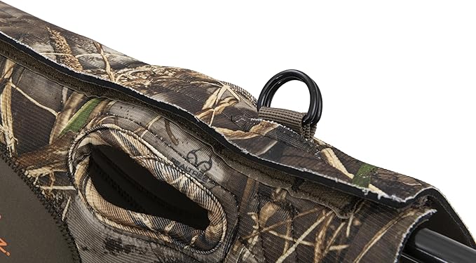 ALPS OutdoorZ Topflight Dog Vest, Dog Hunting Vest with 5mm Neoprene for Warmth, Contoured Neck Design, Buoyancy Flotation Pads, Easy Lift Handles, and Leash Clip, Large - Realtree MAX-7