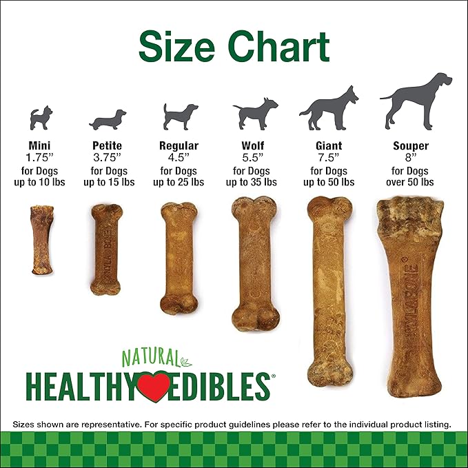 Nylabone Healthy Edibles Natural Dog Chews Long Lasting Roast Beef & Chicken Flavor Treats for Dogs, Small/Regular (24 Count)