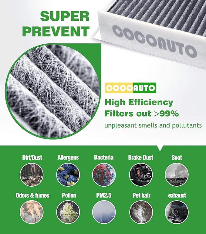 COCOAUTO Cabin Engine Air Filter Kit
