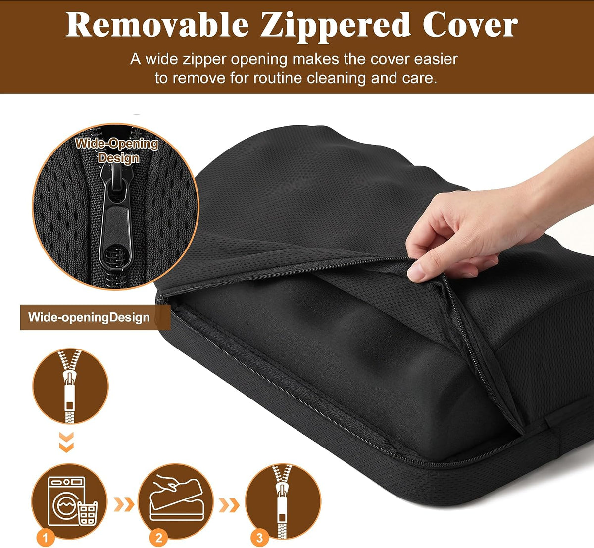 Memory Foam Foot Rest for Under Desk at Work with Washable Cover
