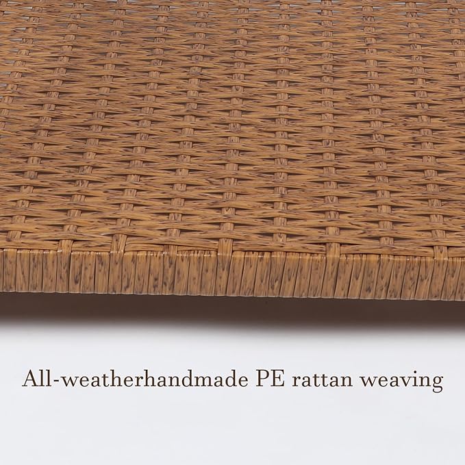 Elevated Waterproof Dog Beds for Large Dogs with Egg Crate Foam Support Pet Bed, Outdoor Dog Sofa Bed PE Wicker Orthopedic Pet Couch Bed with Washable Removable Cushion