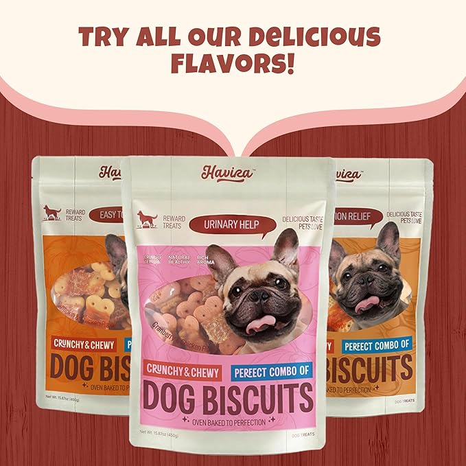 Havira Chicken Wrapped Biscuits Dog Treats, 16oz Crunchy Training Treats for Dogs, Rawhide Free Snacks for Small & Medium Breeds, Cranberry Flavor