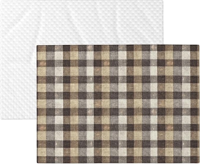 Waterproof Dog Blanket Soft Pet Blanket for Puppy Cat, Fleece Cat Throw Blankets for Furniture Bed Couch Sofa Reversible - Brown Gingham 4
