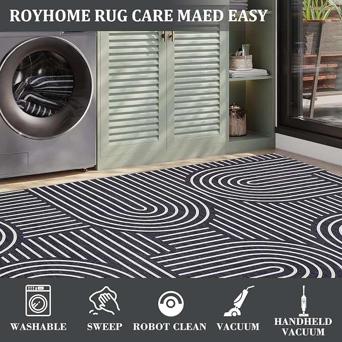 ROYHOME Washable Rug 8x10 Area Rugs