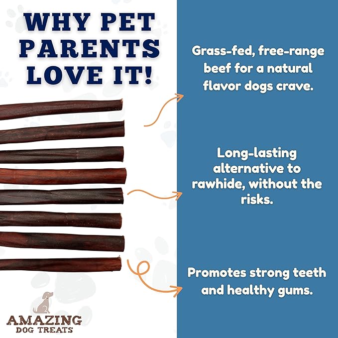 Amazing Dog Treats 12 Inch Collagen Stick - (10 Count)- Collagen Sticks for Dogs - No Hide Dog Bones