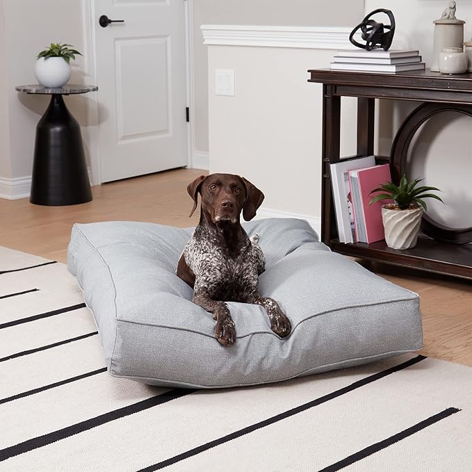 Charlie Rectangle Indoor/Outdoor Pillow Style Dog Bed, Heather, Large (36" x 48")