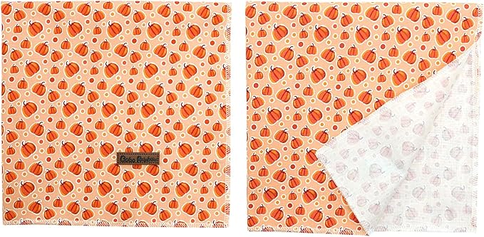 Dog Bandana, 1PC Pumpkin Print Dog Bandanas Halloween Bandanas Fall Bandanas Comfortable Bandanas Bibs Scarf Square Soft Dog Kerchief Pet Bandanas for Small Medium Large Dogs