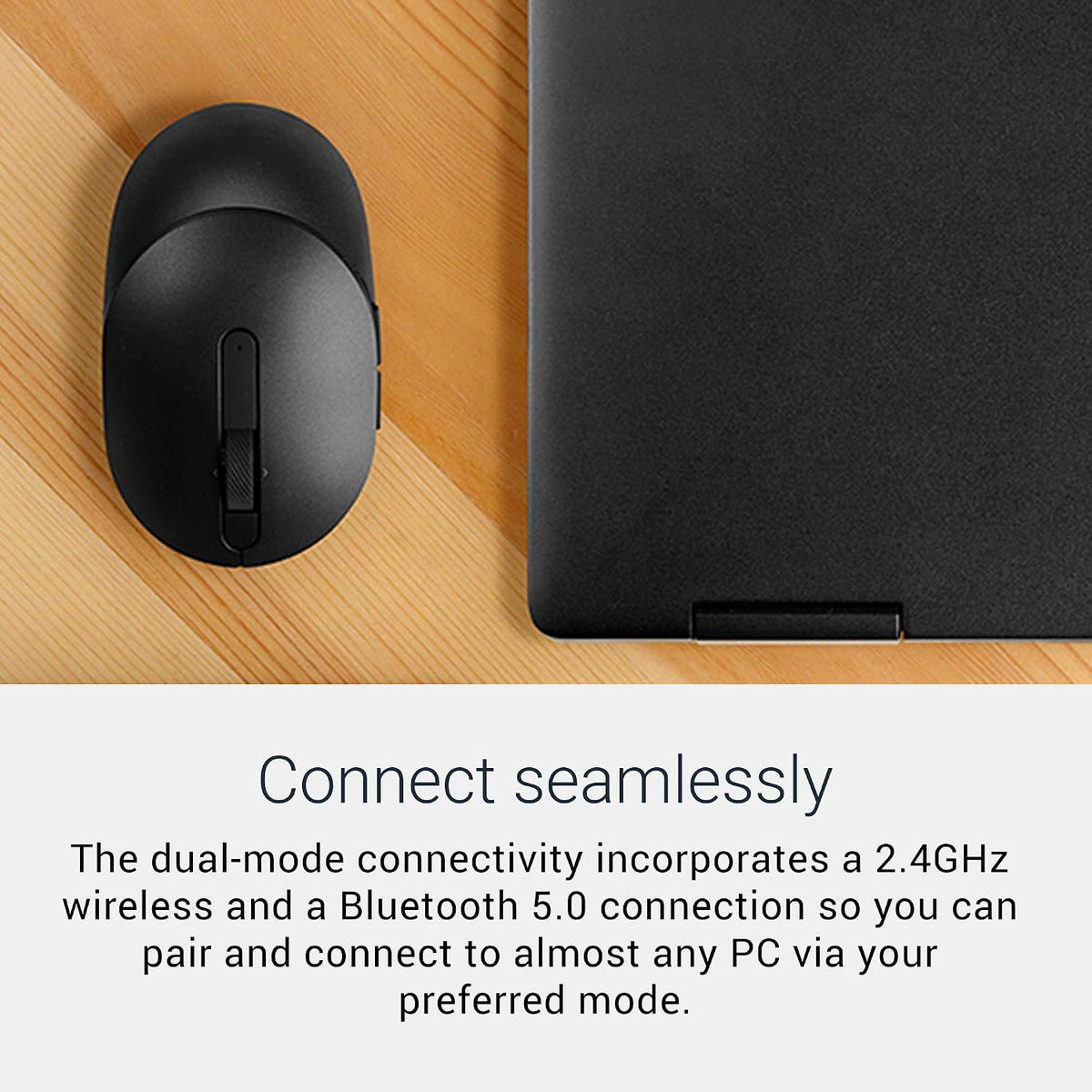 Dell Advanced Wireless Compact Mouse - MS510 - Battery Type AA, (DPI) Adjustable at 1000, 1600 (Default), 2400 and 4000, Buttons 7, Run Time 36 Months, 1 Year Advanced Exchange Service, Black