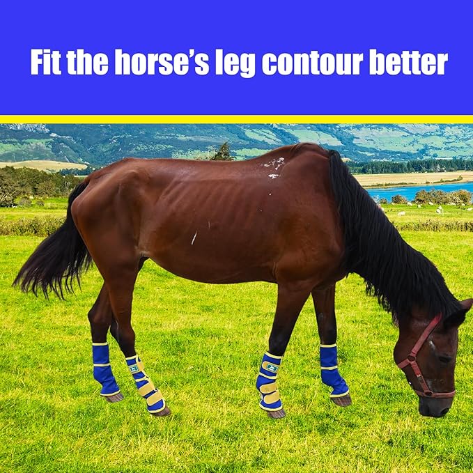 Fly Boots for Horses Set of 4 – Breathable Mesh Leg Protection for Summer with Ventilated Design & All-Day Comfort （Blue，Large