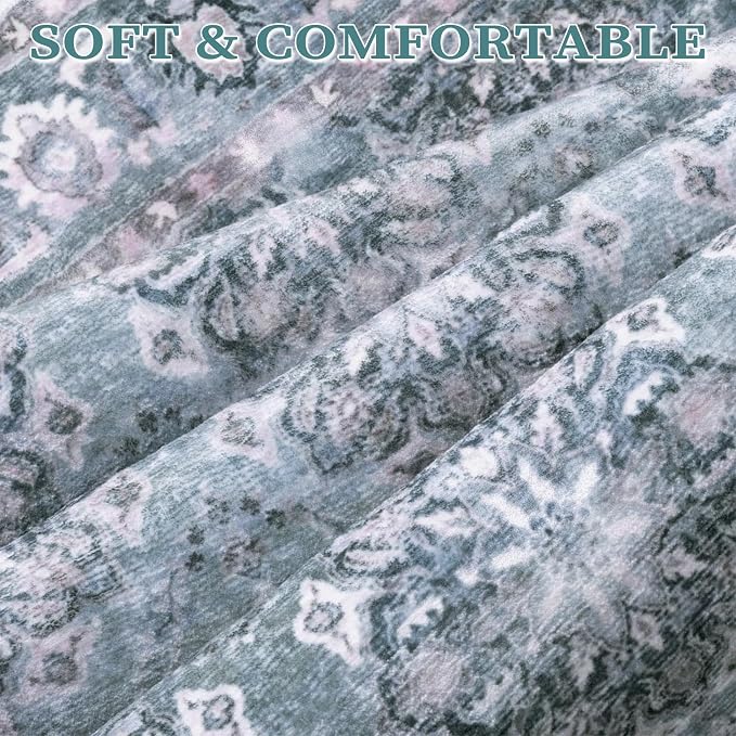SERISSA Area Rug 4x6 Boho Rugs for Bedroom, Washable Non-Slip Living Room Rugs