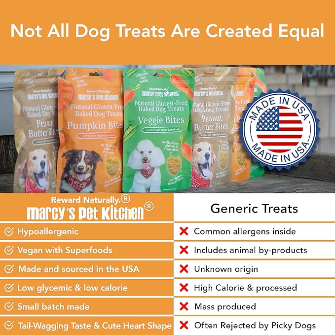 Marcy's Pet Kitchen-Diabetic Dog Treats-Vet Recommend-No Preservatives - Crunchy, Superfoods, All Natural-Vegan Homemade,-Gluten Free-for Sensitive Stomachs-Made in The USA Only (2 Pack - Veggie)