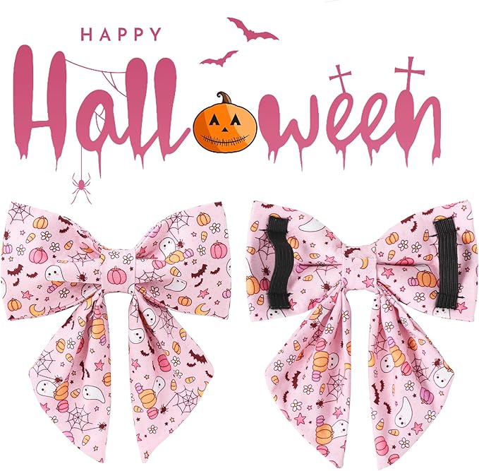 Halloween Dog Collar with Flower, Pink, XS