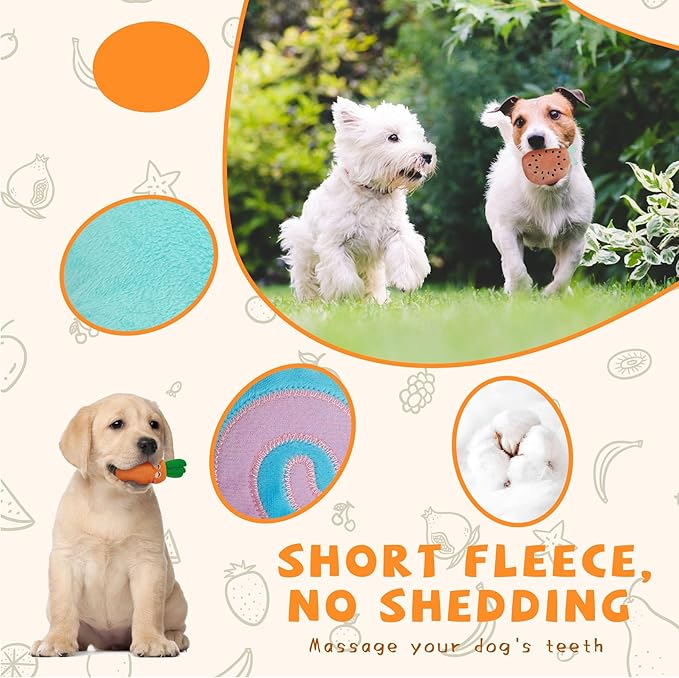 Charming Chorus 20-Pack Squeaky Dog Toys Set - Included 4 Dog Bags, Plush Puppy Toys with Irresistibly Cute Characters for Small Dogs, Interactive Dog Squeak Toys for Fun&Teeth Cleaning