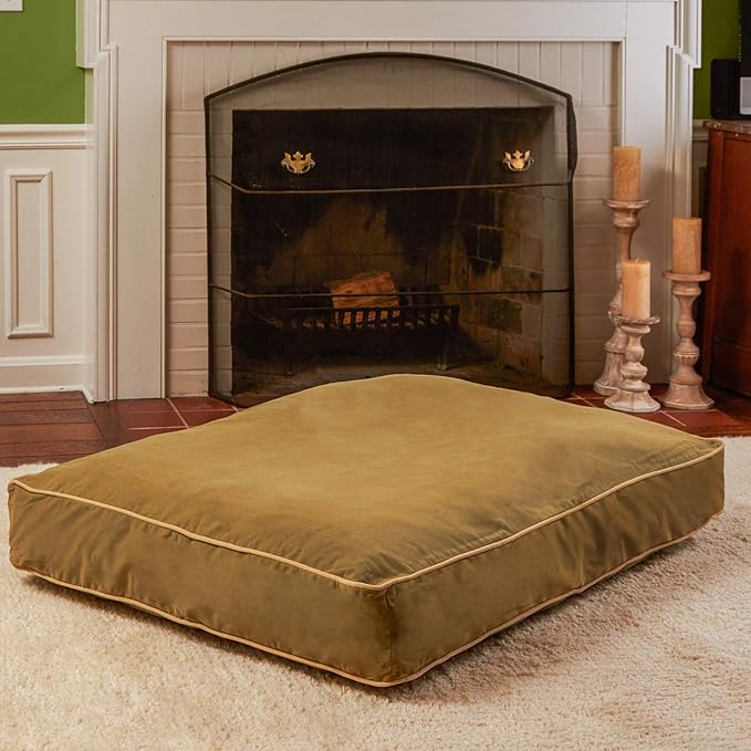 South Pine Porch Buddy Reversible Rectangle Pillow Style Microfiber Dog Bed with Removable, Machine-Washable Cover, Moss, Large (48 in. x 36 in.)