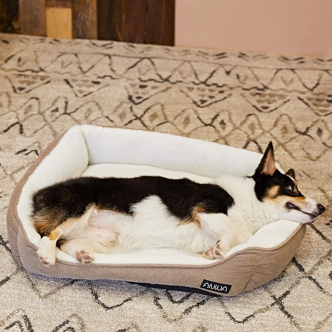 Durable Square Dog Bed - Machine Washable, Comfortable for Small & Medium Puppies