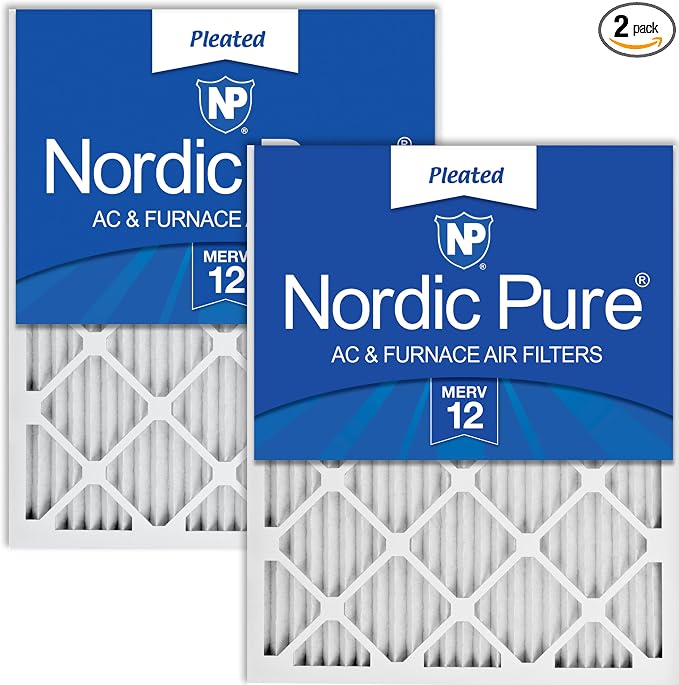 Nordic Pure 20x25x1 Pleated MERV 12 Air Filters 2 Pack
