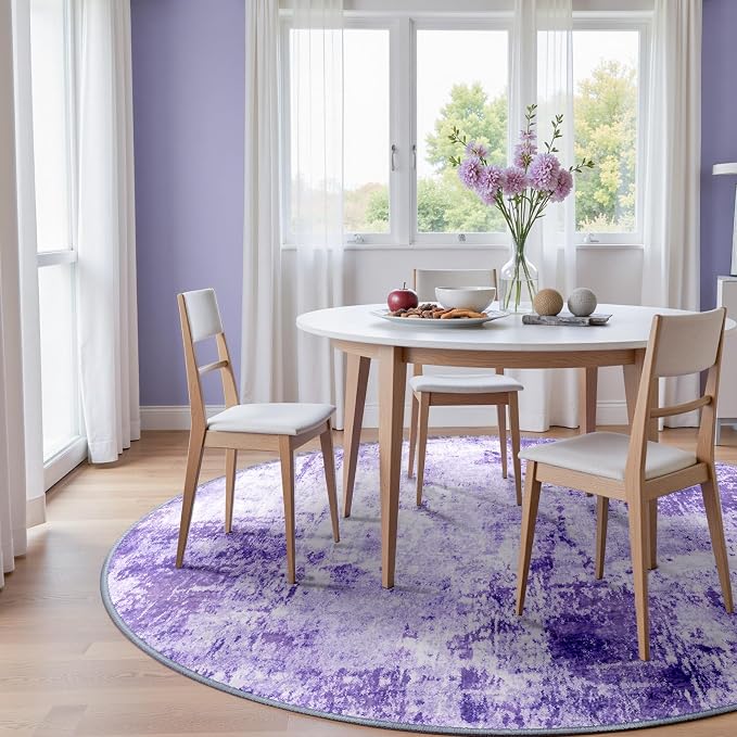 RELEANY Washable Area Rugs 8ft Non-Slip Modern Abstract Soft