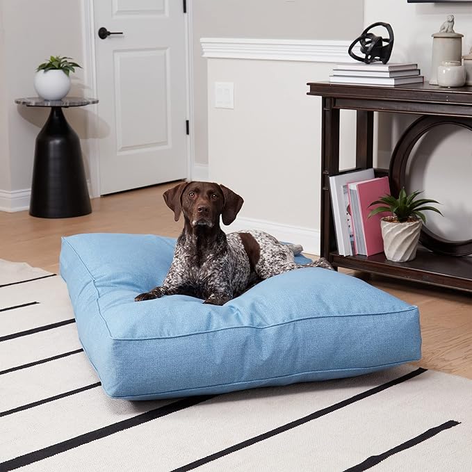 Casey Large (48 x 36 in.) Denim Rectangle Indoor/Outdoor Pillow Style Dog Bed