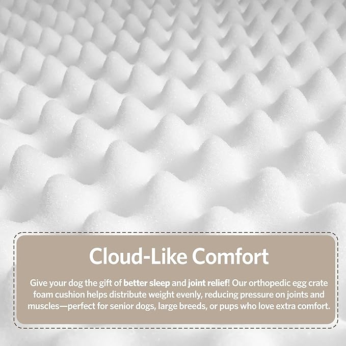 MidWest Homes for Pets Orthoperdic Egg-Crate Nesting Pet Bed w/ Teflon Fabric Protector, Medium Brown