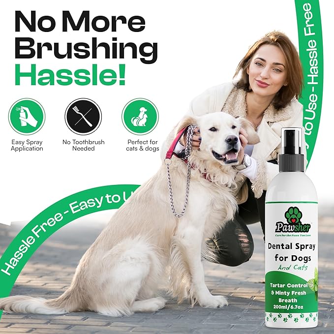 Dog Breath Freshener, Helps Promote Gum Health, Cats & Dogs Plaque and Tartar Remover, Instant Fresh Breath for Dogs & Cats, 6.7 oz