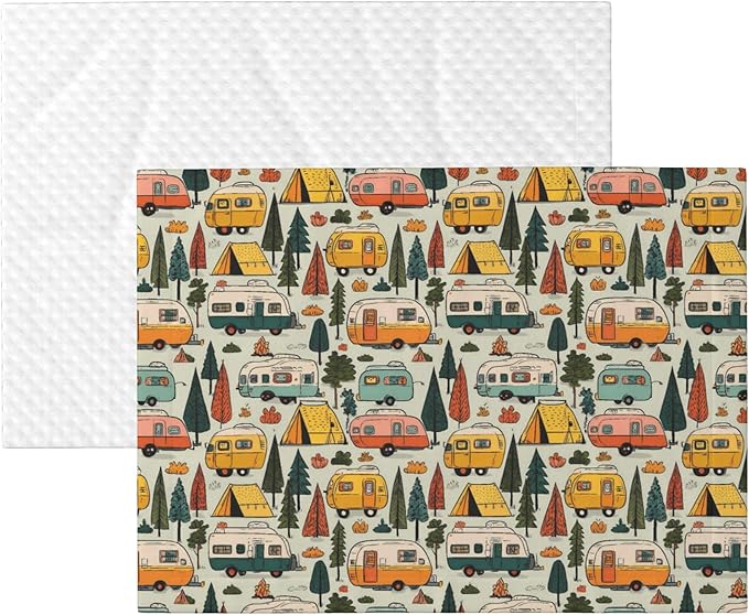 Waterproof Dog Blanket Soft Pet Blanket for Puppy Cat, Fleece Cat Throw Blankets for Furniture Bed Couch Sofa Reversible - Camping Caravan 3