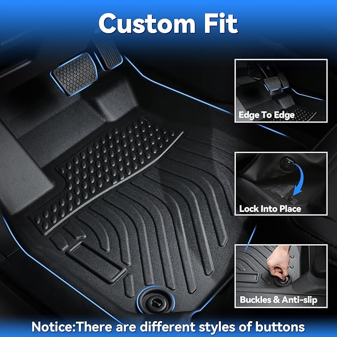 Hutisya-Floor Mats & Cargo Liner with Backrest Set Fit for Chevy Suburban/GMC Yukon XL 2015-2020 All Weather Protection Anti-Slip & Durable TPE Full Set Liners Automotive Accessories-Black