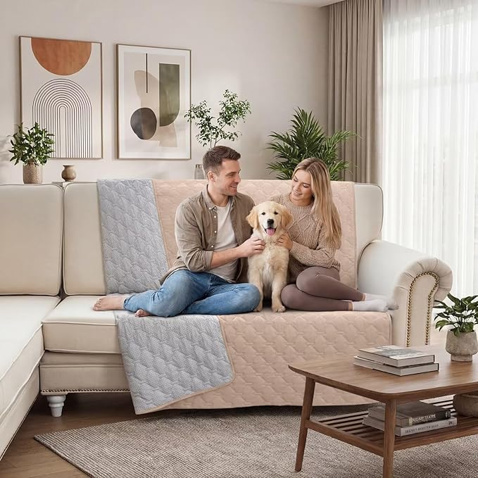 Waterproof Dog Bed Cover Pet Blanket Sofa Pet Bed Mat,Leak Proof Washable Incontinence Mattress Protectors,Suitable for People Who Cannot Take Care of Themselves,30x30 Inch Khaki
