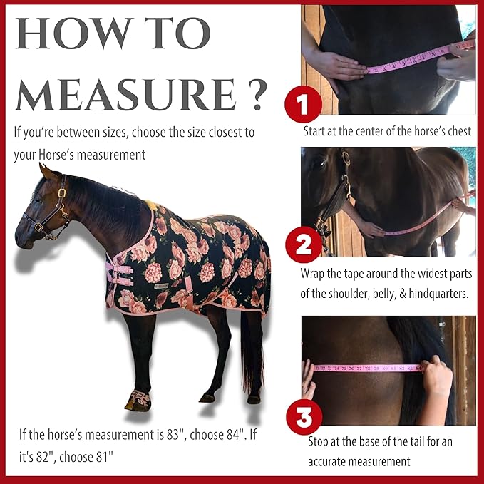 Jeffers Expression Fleece Cooler for Horses, Standard Neck, Rose Garden 66"- Equine Towel Blanket, Moisture Absorbent, Light Weight, Best for Drying, Exercise, Bathing, Adjustable Belly Bands