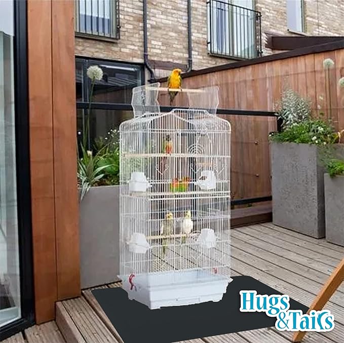 Under Pet Cage Mat for Bird Cages, Reptile Aquariums, Dog Kennels, Water-Resistant Pad for Hard Floors and Surfaces, 48 Inches x 48 Inches, Clear