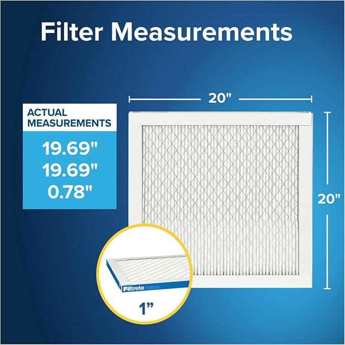 Filtrete 20x20x1 AC Furnace Air Filter, MERV 13, MPR 1900, Premium Allergen