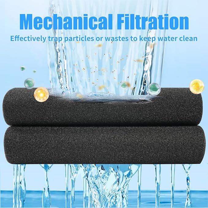 AQUANEAT Aquarium Bio Sponge Filter Media Pad Cut-to-Size Open Cell Foam Sheet for Fish Tank Sump (28" x 11" x 0.5")