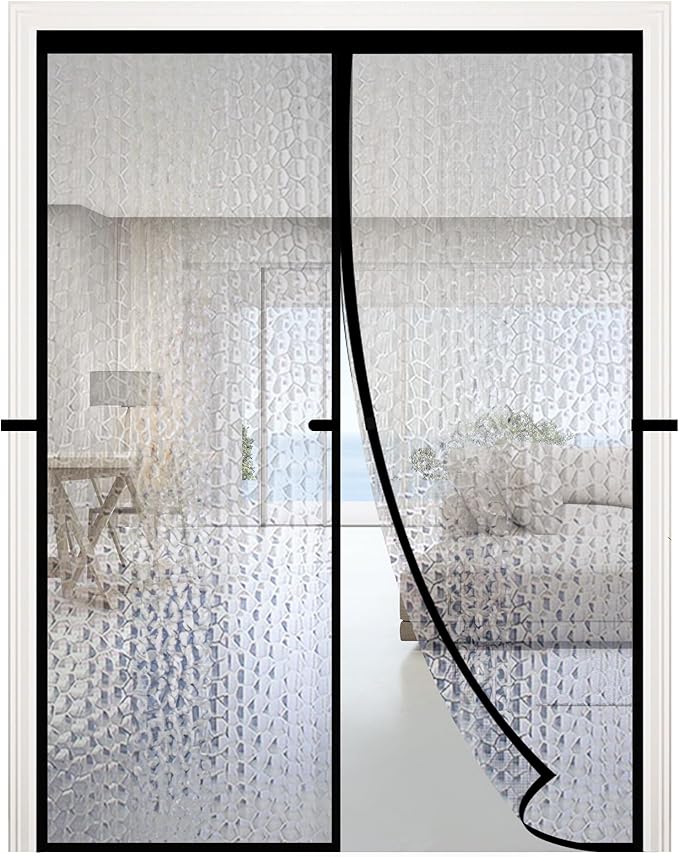 RELIANCER Magnetic Thermal Insulated Door Curtain,Waterproof EVA Door Cover,Fit Doors Size Up to 58"x78",Temperature Protection Insulated Doorway Curtain Partition,Patio Self-Closing Doors Net Screen