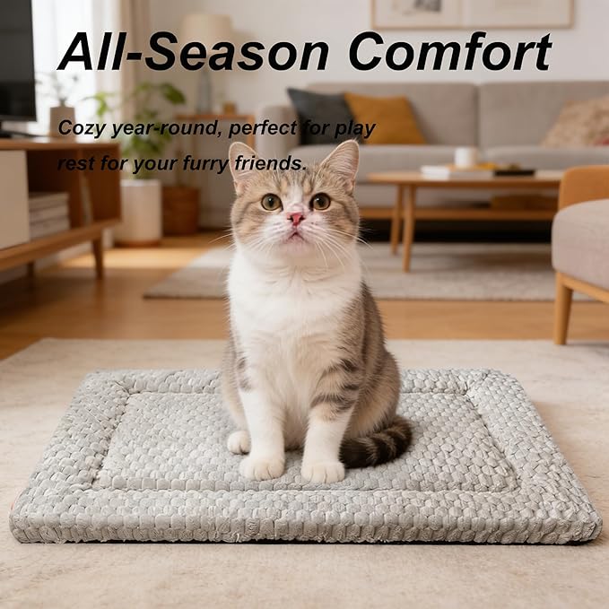 Dog Bed Mat - Reversible Dog Crate Bed Mats, Soft & Breathable Kennel Pad, Durable Crate Bed for Small Medium Large Dogs & Cats