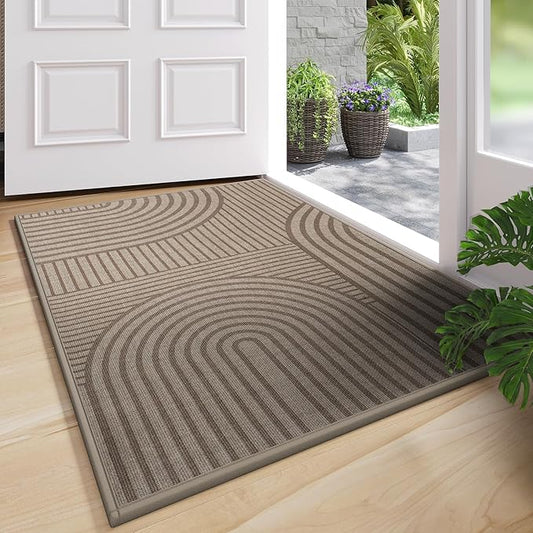 Front Door Mat 24''x35'', Absorbent Dirt Resist Washable Non Slip Low-Profile