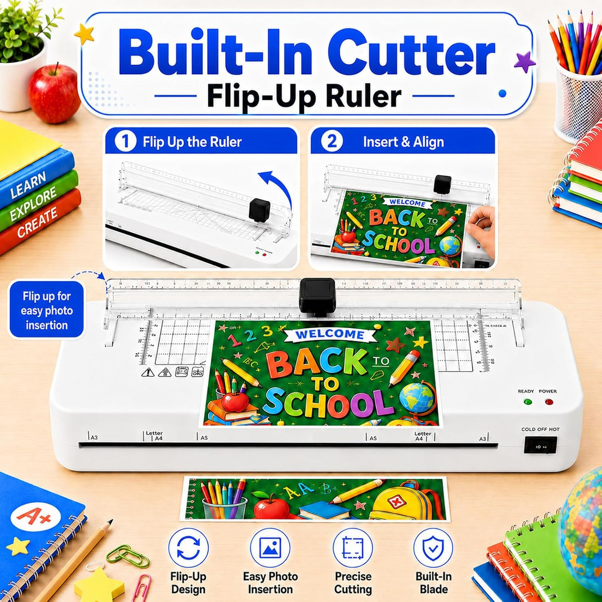 Laminator, A3 Laminator Machine with Built-in Trimmer