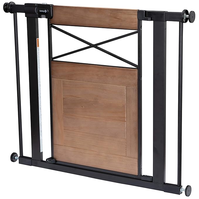Safety 1st Adjustable Baby Gate for Doorways, Modern Farmhouse Style Gates for Pets, Toddlers, Babies, Children, Wood