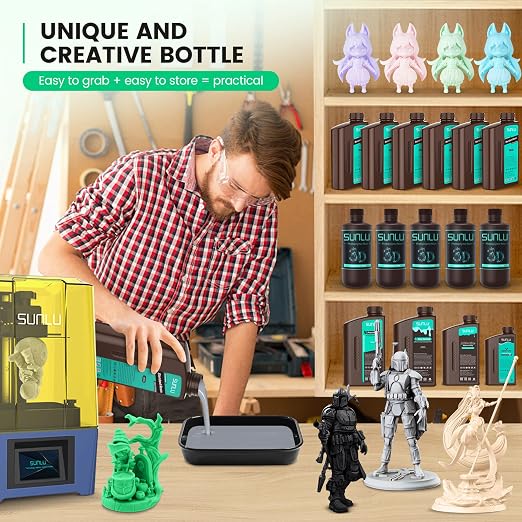 SUNLU 3D Printer Resin 1kg, Fast Curing Standard 3D Resin
