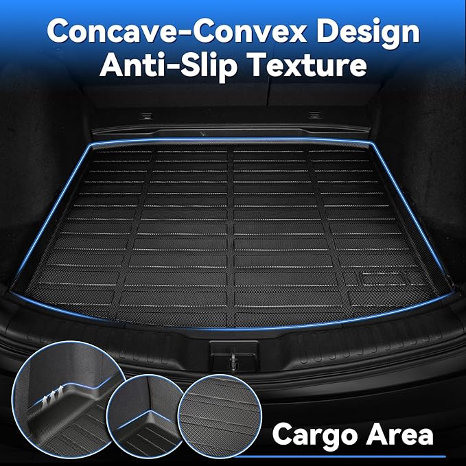 Hutisya-Floor Mats & Cargo Liner Set Fit for Ford Bronco Sport 2021-2025 All Weather Protection Anti-Slip & Durable TPE Full Set Liners Automotive Accessories-Black