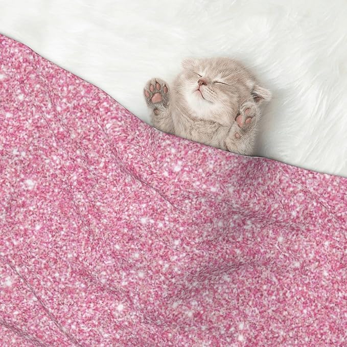 Waterproof Dog Blanket Soft Pet Blanket for Puppy Cat, Fleece Cat Throw Blankets for Furniture Bed Couch Sofa Reversible - Glitter