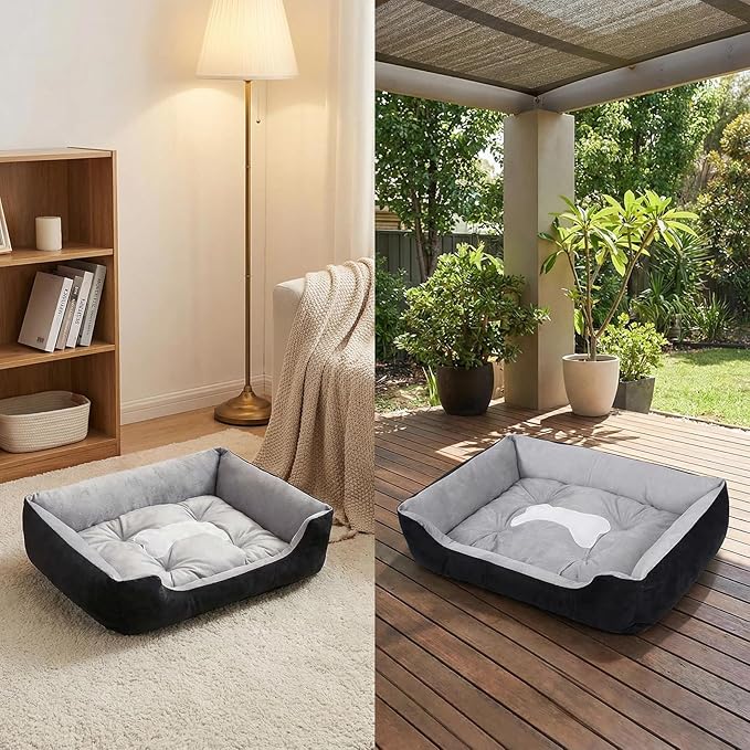 Dog Bed Medium Large Size Dogs Sleeping Mat Dog Orthopedic Foam with Bolster Washable Dogs Bed Sofa Pet Bed with Removable Cover