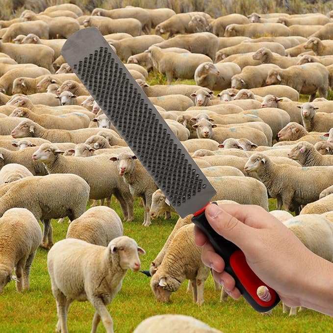 8 inch Farrier Tool Kit, Coldairsoap 3PCS Goat Hoof Trimmers with 1PCS Metal Shears, 1PCS Double-Side Long Handle Rasp, 1PCS Blue Storage Bag, Hoof Rasp File for Goat Sheep, Alpaca, Lamb, Pig