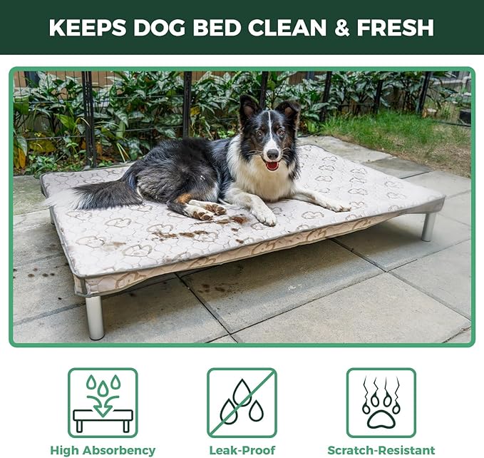 FXW TitanNest Chew-Proof Elevated Dog Bed, Raised Cot for Indoor/Outdoor/Camping Use, Durable & Waterproof Cooling Pet Bed with Exclusive Cover for Medium Dogs, 41.0" L x 27.0" W x 5.0" H, Black