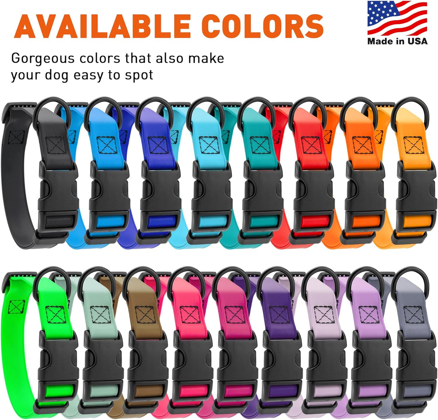 Dogline Biothane Waterproof Dog Collar with Quick Release Buckle Strong Coated Nylon Webbing with Odor- Proof for Easy Care Easy to Clean Fits Small Medium or Large Dogs, Red 3/4" W 12-19" L