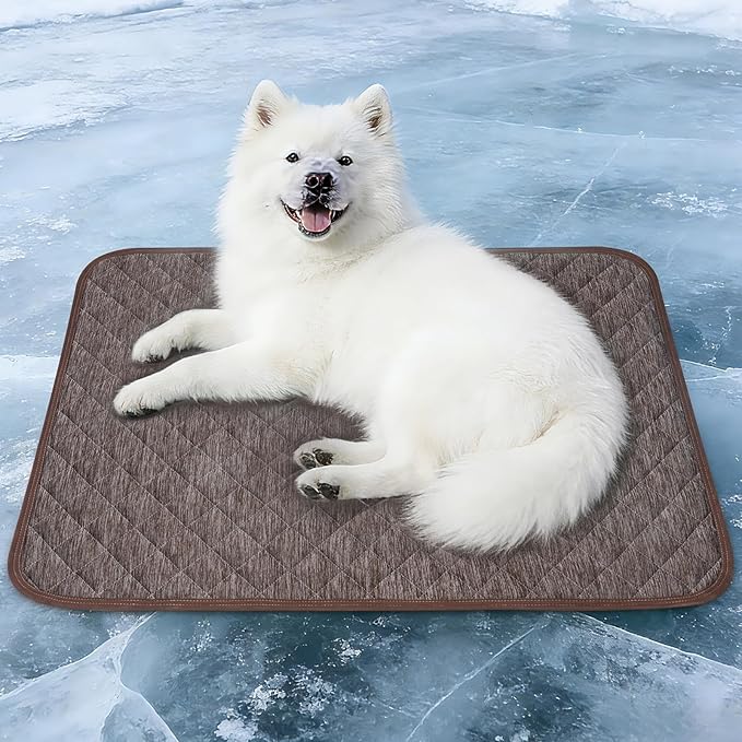 Cooling Mat for Dogs: Waterproof Pet Cooling Mat for Crate Kennel, Summer Indoor Dog Cooling Pad for Floor and Sofa, Dark Grey, Large Dog