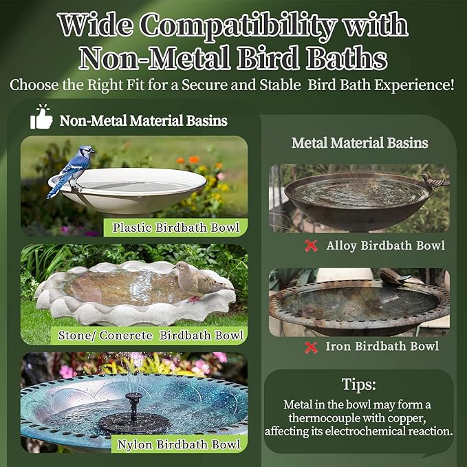 99.99% Pure Copper Bird Bath Disk, 2 Pack Triple-Point Support Design Lower Cleaning Frequency for Physical Safe Water Purify Outdoor Bird Bowls All-Season