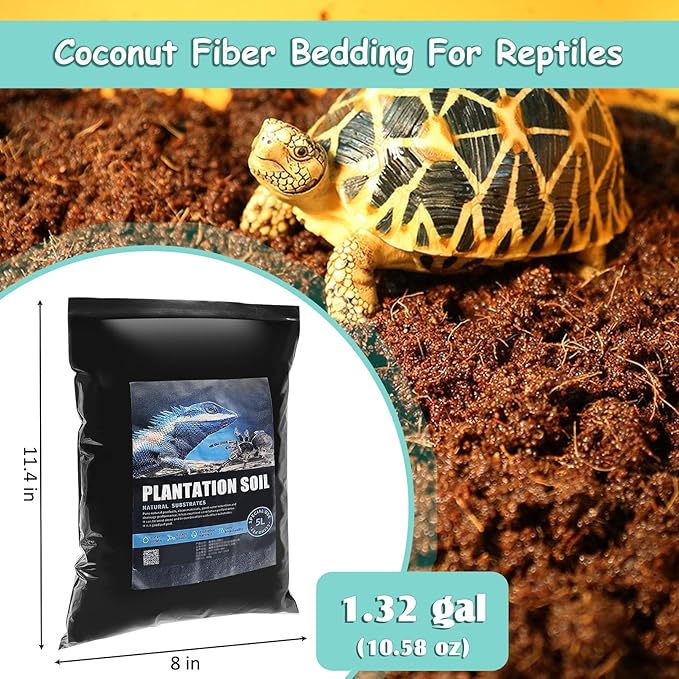 VCEPJH Loose Coconut Fiber Substrate 3 Pack Natural Coco Coir Reptile Bedding Tortoise Substrate Soil Habitat Accessories for Tarantula Snake Bearded Dragon Spiders Hermit Crabs