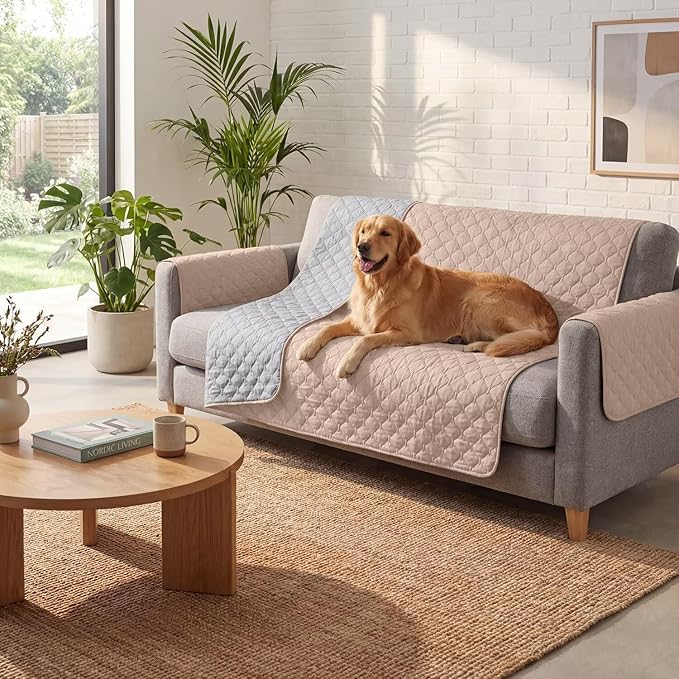 Waterproof Dog Bed Cover Pet Blanket Sofa Pet Bed Mat,Leak Proof Washable Incontinence Mattress Protectors,Suitable for People Who Cannot Take Care of Themselves,52x82 Inch Khaki