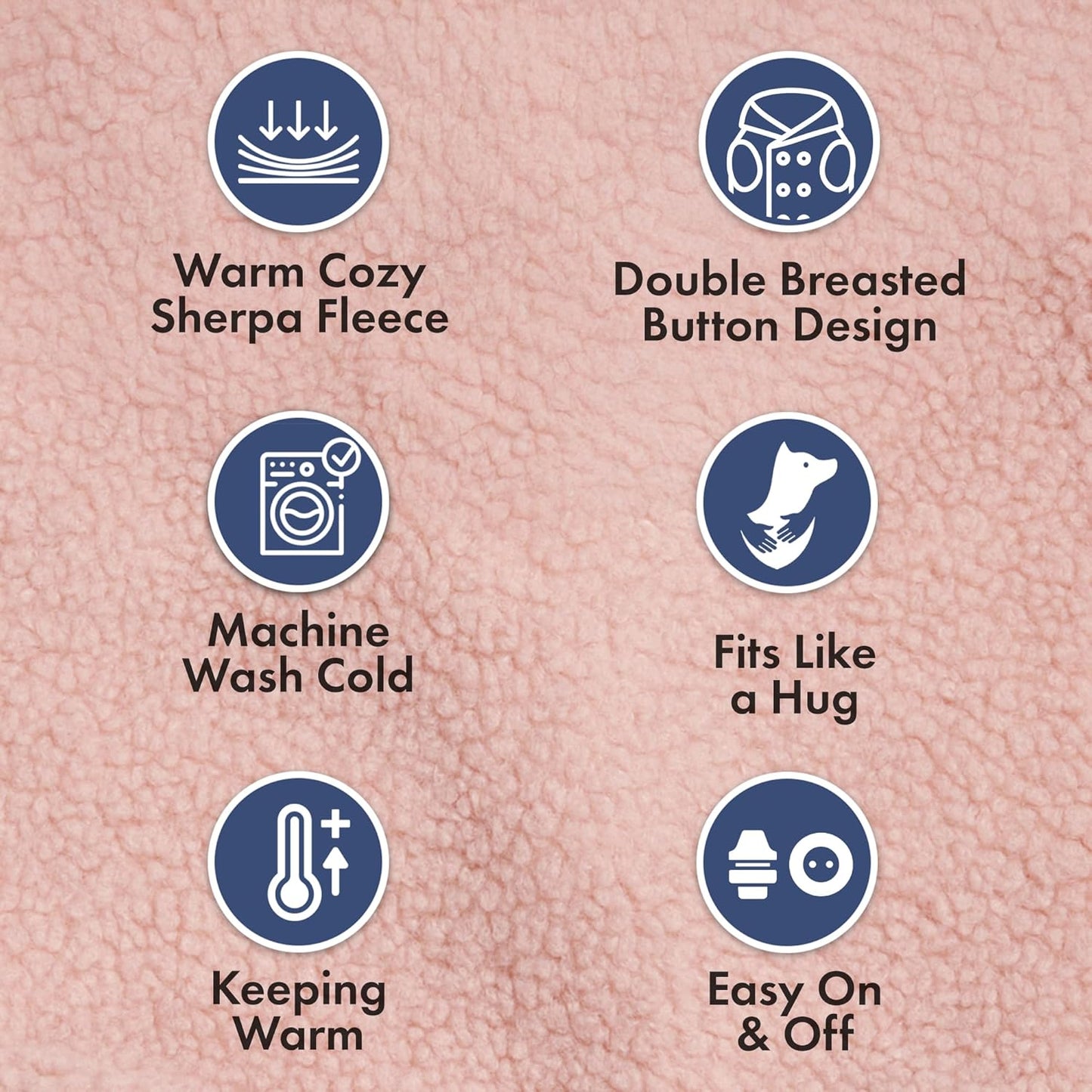 Spark Paws Teddy Dog Sweater, Sherpa Jacket Vest with Warm Fleece Lining, Winter Coat Suitable for Small Medium Large XL XXL Breeds - Pink - L